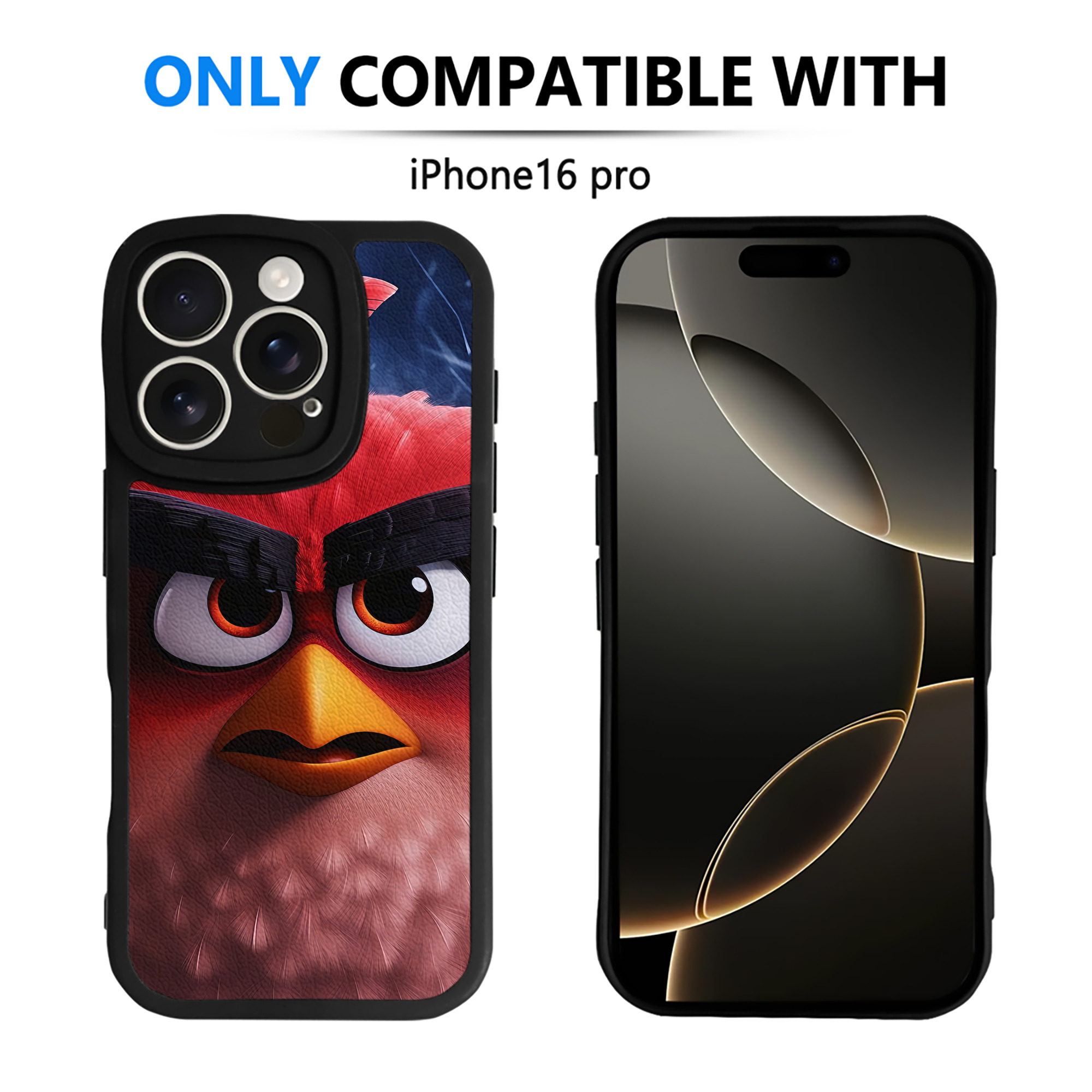 （画像用） Angry Birds アングリーバード 【iPhone 16シリーズ対応】シリコンスマホケース（レザー調） 材質：シリコン